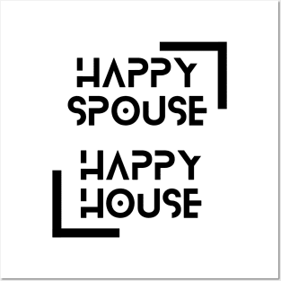 Happy Spouse (black graphic) Posters and Art